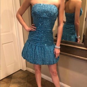 Betsy Johnson Turquoise Sequin Cocktail Dress